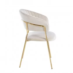 Chaise Alice velours beige champagne – Chic lumineux Golddeco