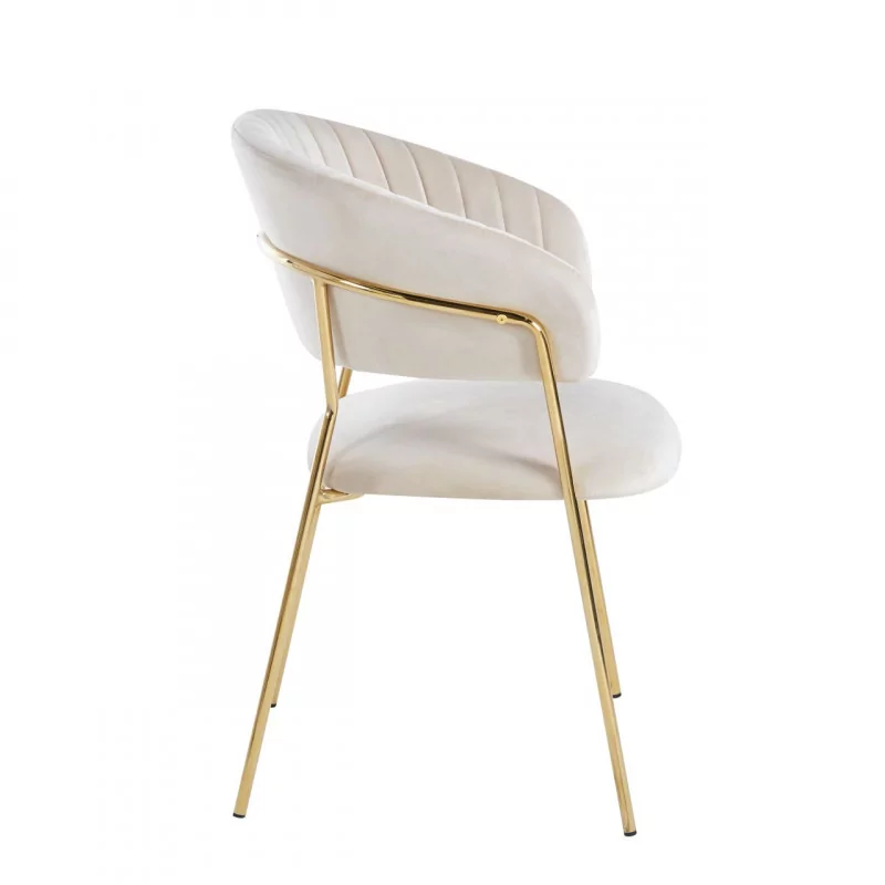 Chaise Alice velours beige champagne – Chic lumineux Golddeco