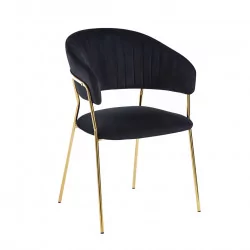 Chaise Alice velours noir – Luxe intemporel Golddeco