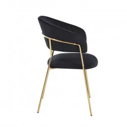 Chaise Alice velours noir – Luxe intemporel Golddeco