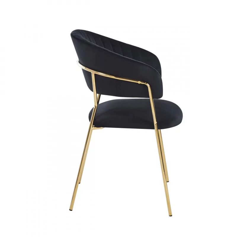 Chaise Alice velours noir – Luxe intemporel Golddeco