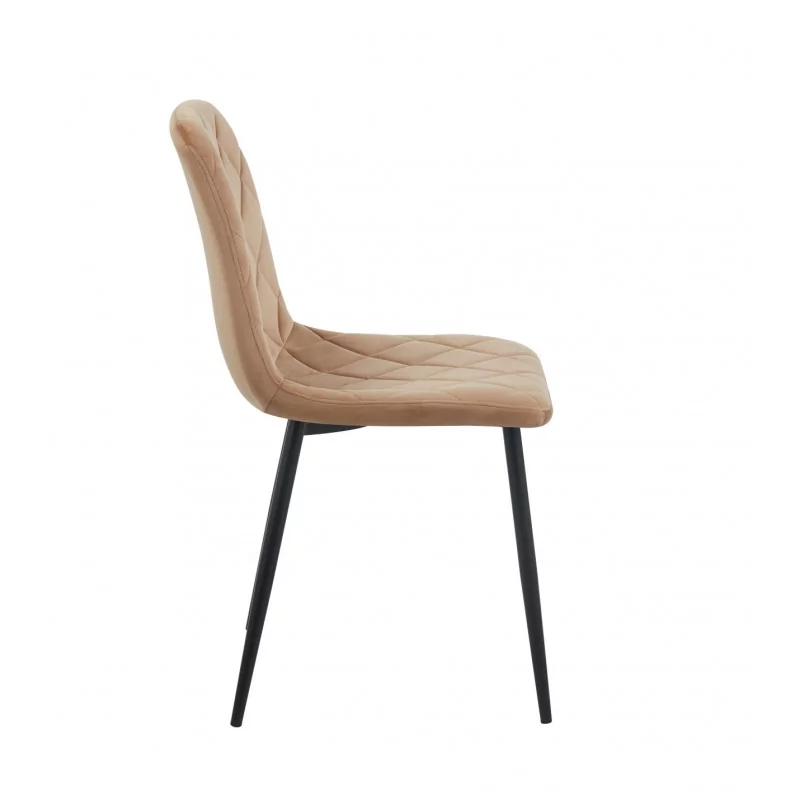Chaise Mick velours marron cappuccino – Confort & design Golddeco
