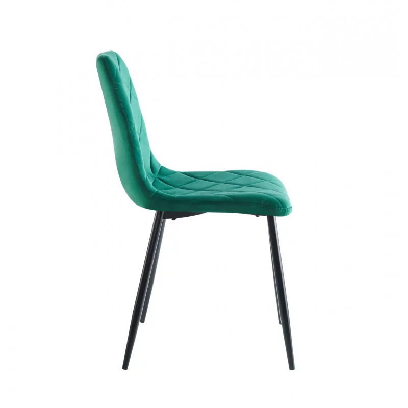 Chaise Mick velours vert émeraude – Style raffiné Golddeco