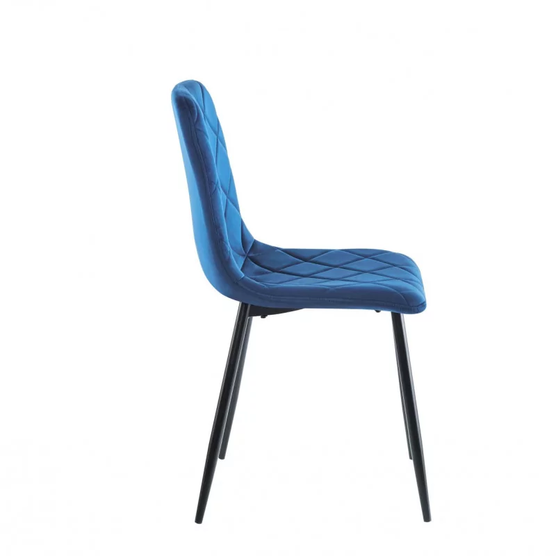Chaise Mick velours bleu nuit – Élégance contemporaine Golddeco