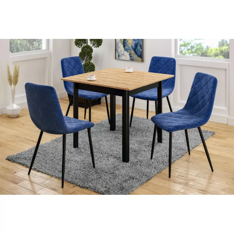 Chaise Mick velours bleu nuit – Élégance contemporaine Golddeco