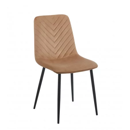 Chaise Sevilla velours marron cappuccino – Élégance & confort Golddeco