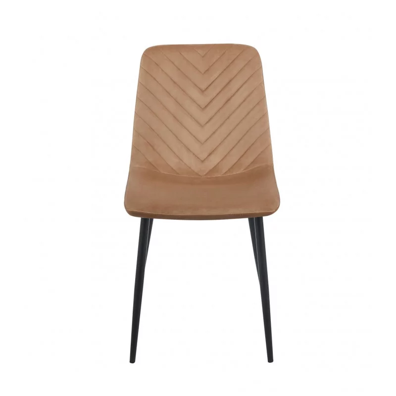 Chaise Sevilla velours marron cappuccino – Élégance & confort Golddeco