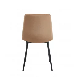 Chaise Sevilla velours marron cappuccino – Élégance & confort Golddeco