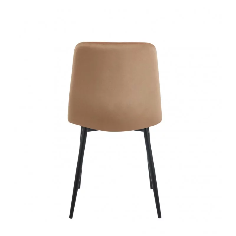 Chaise Sevilla velours marron cappuccino – Élégance & confort Golddeco