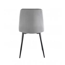 Chaise Sevilla velours gris perle – Design élégant Golddeco