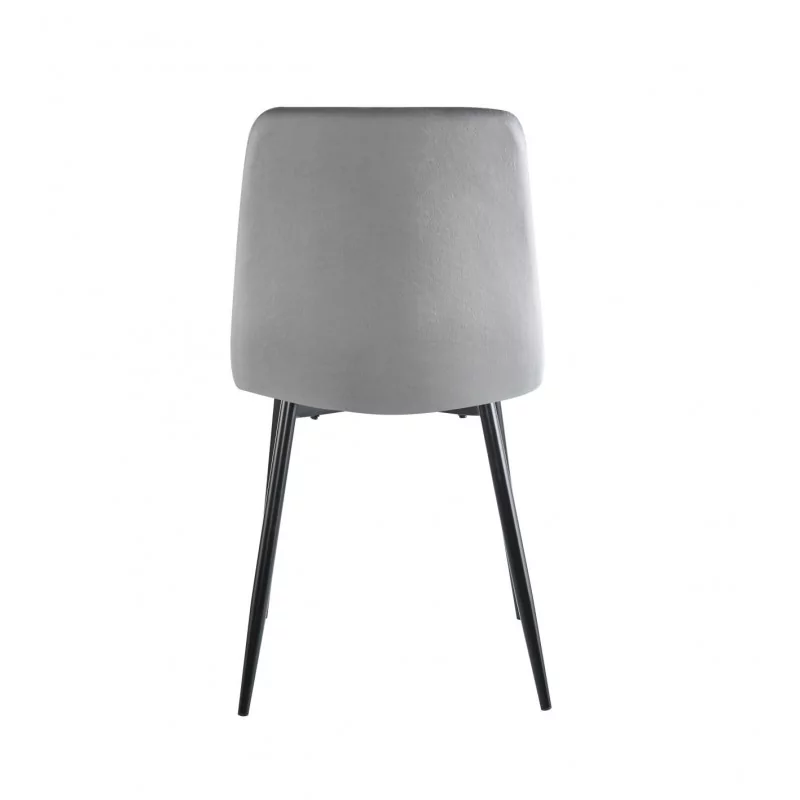 Chaise Sevilla velours gris perle – Design élégant Golddeco