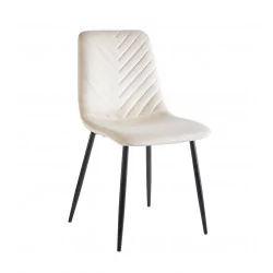 Chaise Sevilla velours beige champagne – Douceur & élégance Golddeco