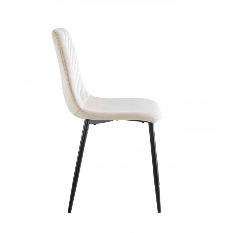 Chaise Sevilla velours beige champagne – Douceur & élégance Golddeco