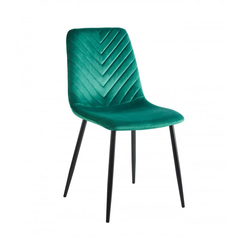 Chaise Sevilla velours vert émeraude – Élégance & modernité Golddeco