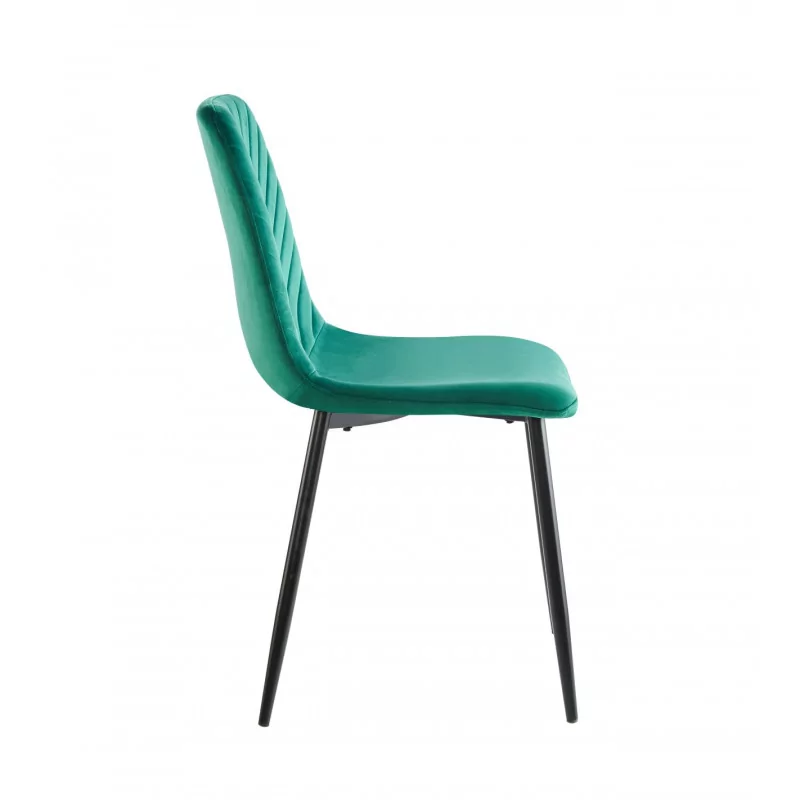 Chaise Sevilla velours vert émeraude – Élégance & modernité Golddeco