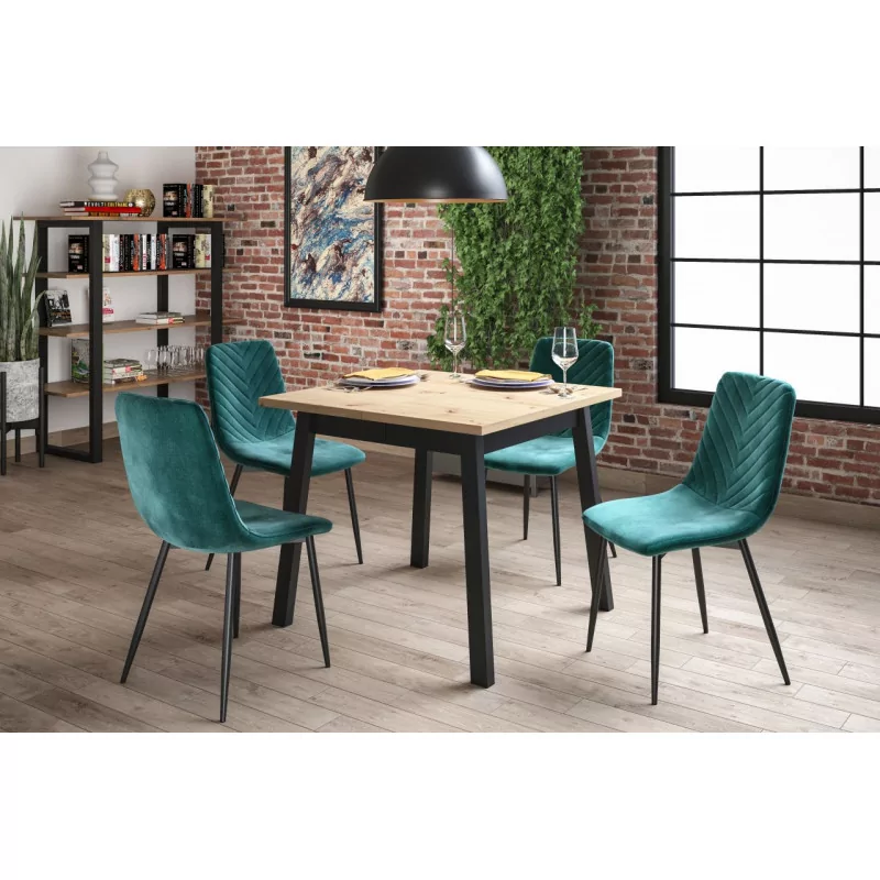 Chaise Sevilla velours vert émeraude – Élégance & modernité Golddeco