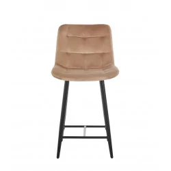 Tabouret Victor velours cappuccino – Élégance moderne