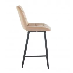Tabouret Victor velours cappuccino – Élégance moderne
