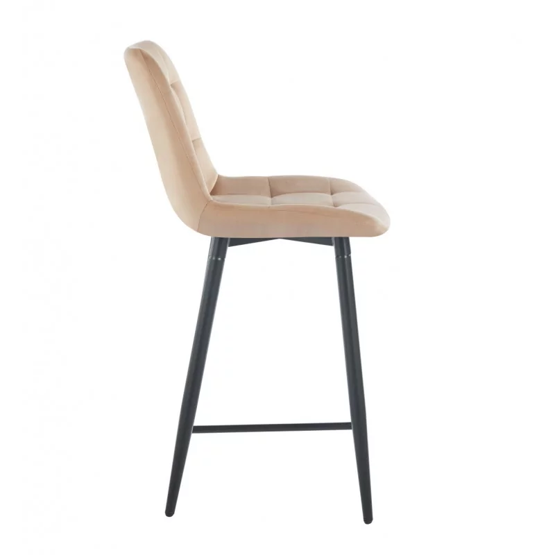 Tabouret Victor velours cappuccino – Élégance moderne