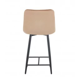 Tabouret Victor velours cappuccino – Élégance moderne
