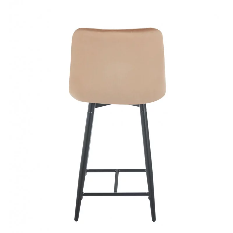 Tabouret Victor velours cappuccino – Élégance moderne