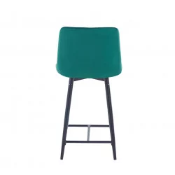 Tabouret Victor velours vert émeraude – Structure noire