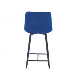Tabouret Victor velours bleu royal – Structure noire