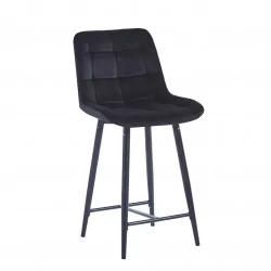 Tabouret Victor velours noir – Structure noire