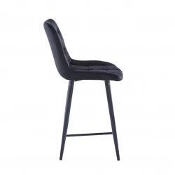 Tabouret Victor velours noir – Structure noire