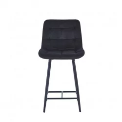 Tabouret Victor velours noir – Structure noire