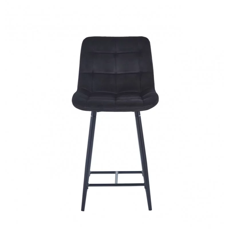 Tabouret Victor velours noir – Structure noire