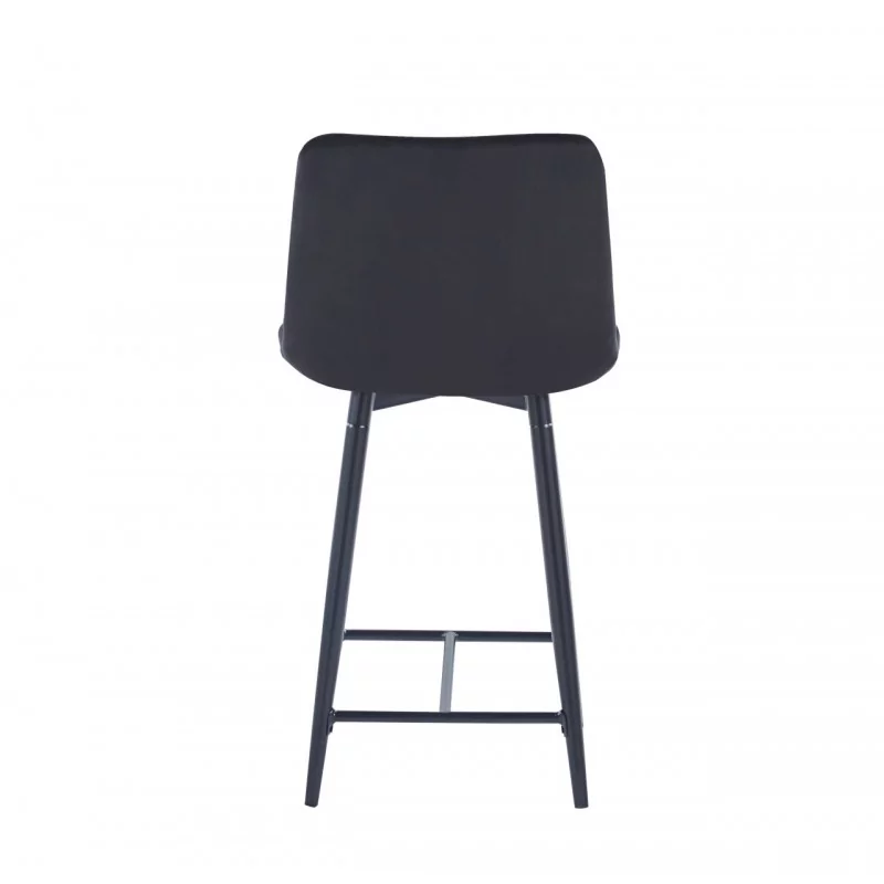 Tabouret Victor velours noir – Structure noire