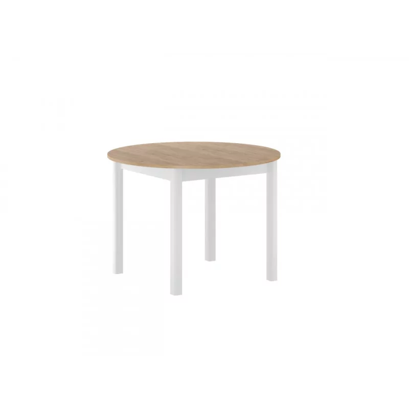 Table Livia – Chêne doré & blanc scandinave extensible