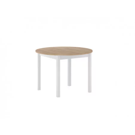 Table Livia – Chêne doré & blanc scandinave extensible
