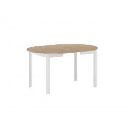 Table Livia – Chêne doré & blanc scandinave extensible