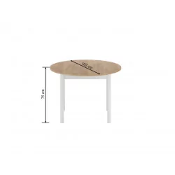 Table Livia – Chêne doré & blanc scandinave extensible