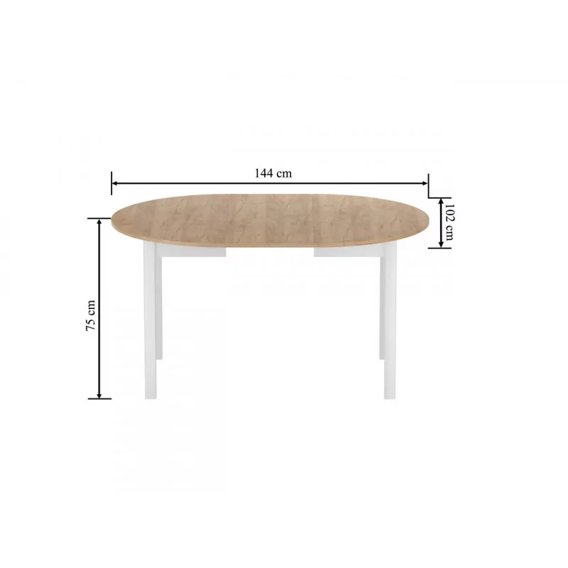 Table Livia – Chêne doré & blanc scandinave extensible