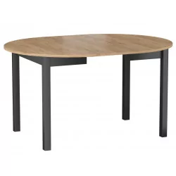 Table Livia – Chêne doré & noir extensible Golddeco