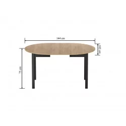 Table Livia – Chêne doré & noir extensible Golddeco