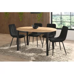 Table Livia – Chêne doré & noir extensible Golddeco