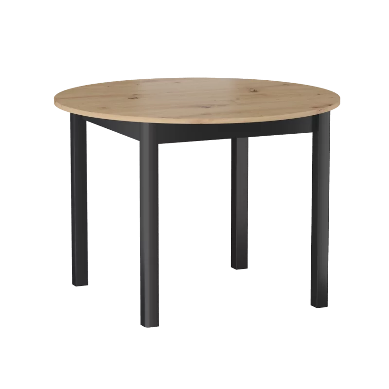 Table Livia – Chêne artisanal & noir extensible