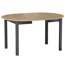 Table Livia – Chêne artisanal & noir extensible