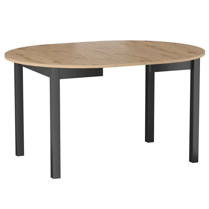 Table Livia – Chêne artisanal & noir extensible