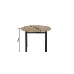 Table Livia – Chêne artisanal & noir extensible