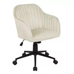 Fauteuil de bureau Aria Velours – Beige & Noir | Élégance & Confort