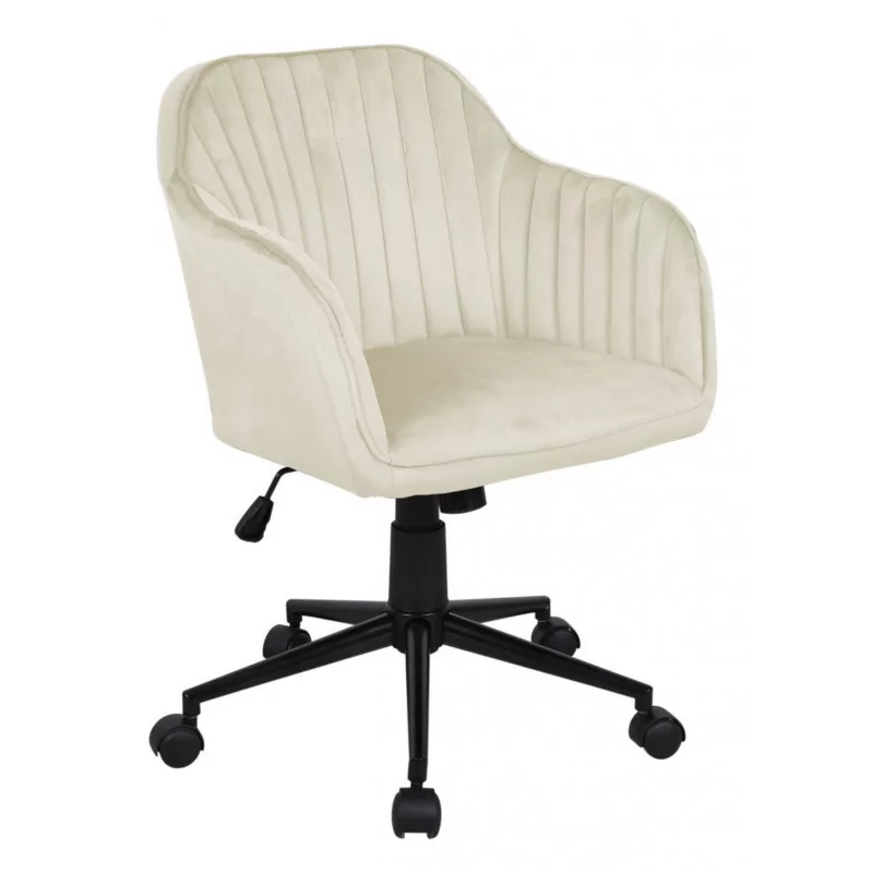 Fauteuil de bureau Aria Velours – Beige & Noir | Élégance & Confort