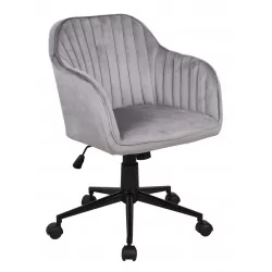Fauteuil de Bureau Aria Velours – Gris & Noir