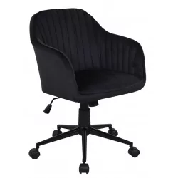 Fauteuil de bureau Aria Velours – Noir Intense | Élégance & Confort