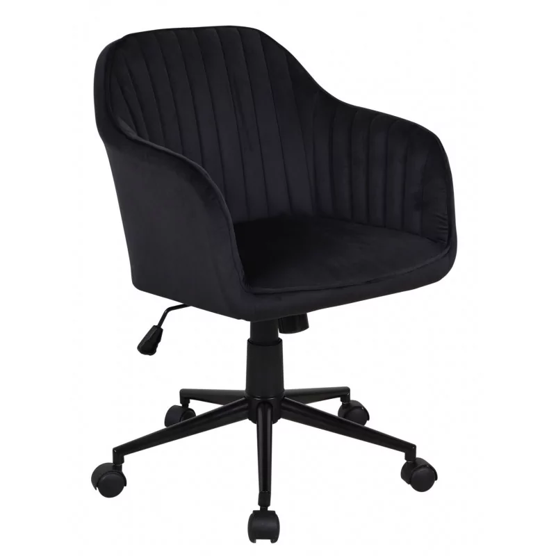 Fauteuil de bureau Aria Velours – Noir Intense | Élégance & Confort