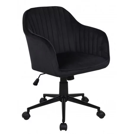 Fauteuil de bureau Aria Velours – Noir Intense | Élégance & Confort